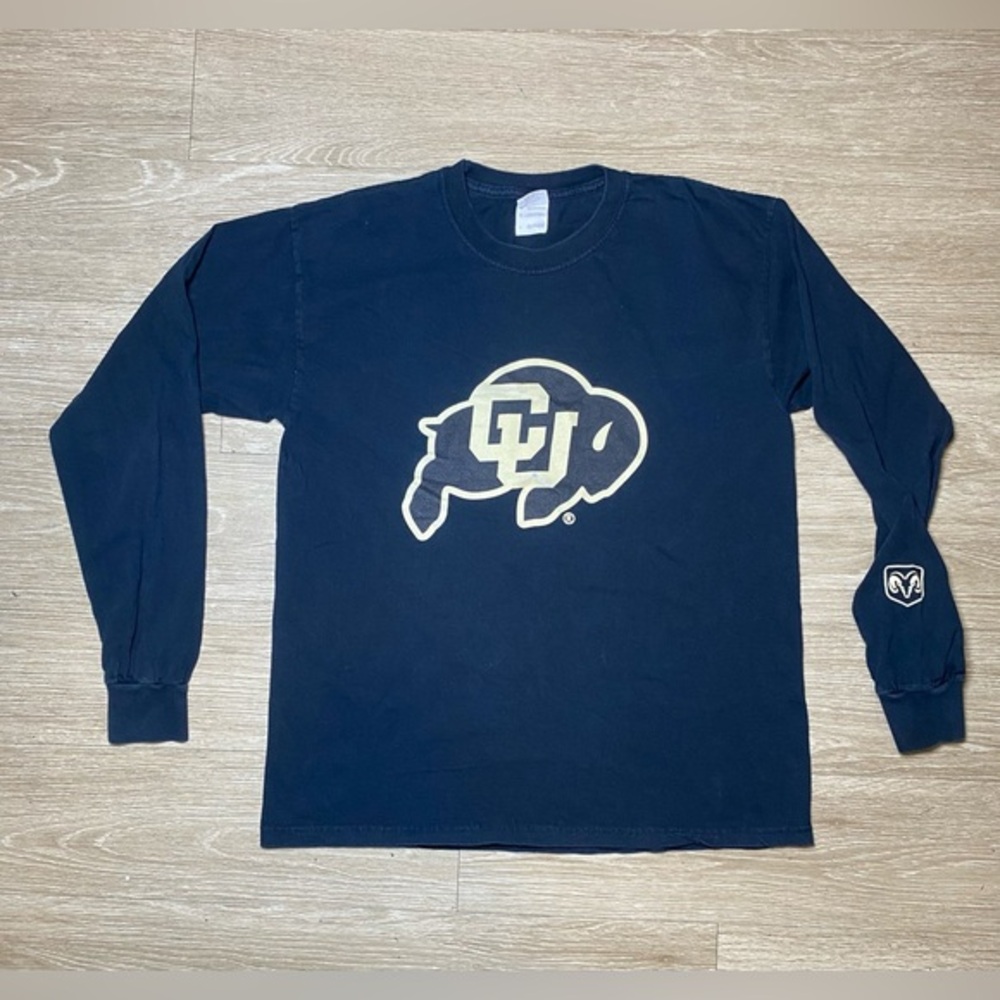 NCAA Colorado Buffalos CU Buffs Black Long Sleeve Shirt Men's LARGE *Pre-Owned*‎